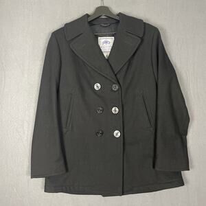 DSCP Peacoat Women Size 12L Quarterdeck Collection Black Double Breasted